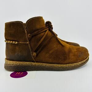 Born Women's Calyn Glazed Ginger Distressed Opanka Suede Ankle Boots Size 8